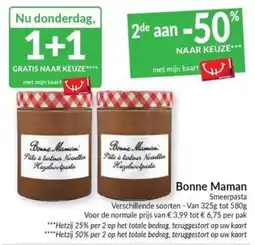 Intermarché Bonne Maman Smeer pasta aanbieding