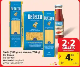 Carrefour Market Pasta en sauzen aanbieding
