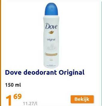 Action Dove Deodorant Original aanbieding