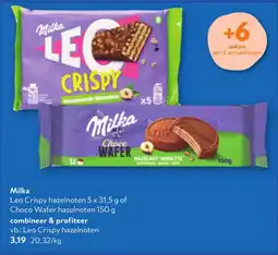 OKay Milka Leo Crispy hazelnoten Choco Wafer hazelnoten aanbieding