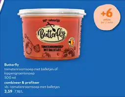 OKay Butterfly tomatenroomsoep met balletjes aanbieding