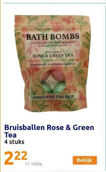 Action Bruisballen Rose & Green Tea aanbieding