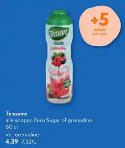 OKay Teisseire alle siropen Zero Sugar of grenadine aanbieding