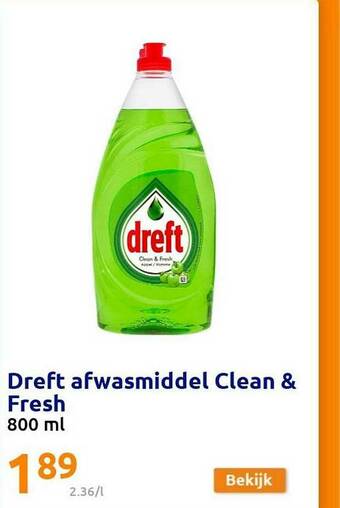 Action Dreft Afwasmiddel Clean & Fresh aanbieding