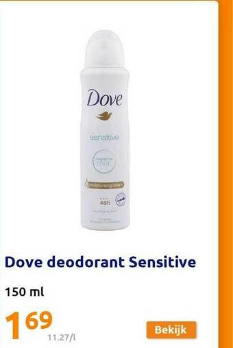 Action Dove Deodorant Sensitive aanbieding