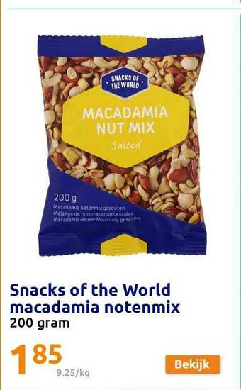 Action Snacks Of The World Macadamia Notenmix aanbieding