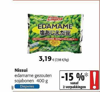 Colruyt Nissui Edamame Gezouten Sojabonen aanbieding