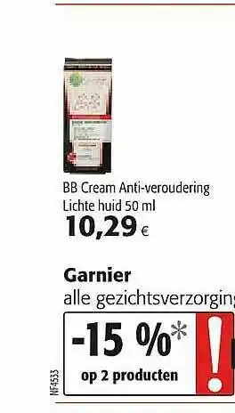 Colruyt Garnier Gezichtsverzorging aanbieding