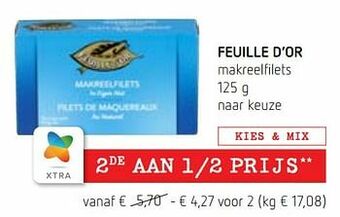 Spar Colruyt Feuille d’or makreelfilets aanbieding