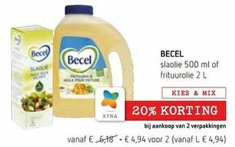 Spar Colruyt Becel slaolie of frituurolie aanbieding