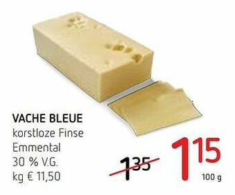 Spar Colruyt Vache bleue korstloze finse emmental aanbieding
