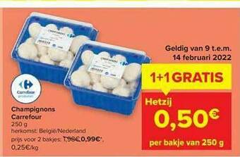 Carrefour Champignons aanbieding