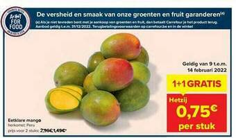 Carrefour Eetklare Mango aanbieding