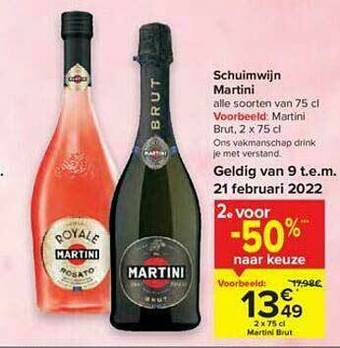 Carrefour Schuimwijn Martini aanbieding