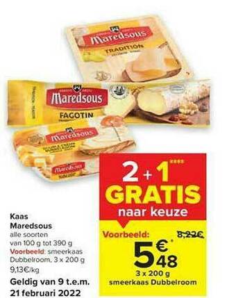 Carrefour Kaas Maredsous aanbieding