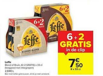 Carrefour Leffe Blond Of Bruin aanbieding