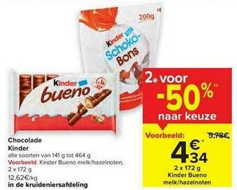 Carrefour Chocolade Kinder aanbieding