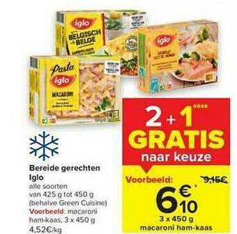Carrefour Bereide Gerechten Iglo aanbieding