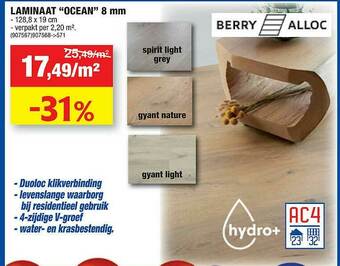 Hubo Laminaat Ocean 8 Mm aanbieding
