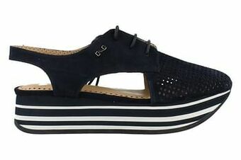 Berca Shoes Nathan-Baume Sandaal Op Plateau Dames Volledig Leder - Blauw aanbieding