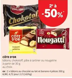 Spar Côte d'or bâtons, chokotoff, pâte à tartiner ou nougatine aanbieding