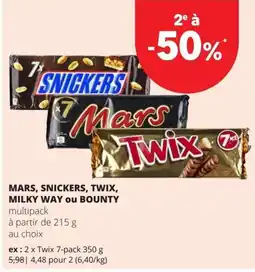 Spar mars snickers twix milky way ou bounty multipack aanbieding