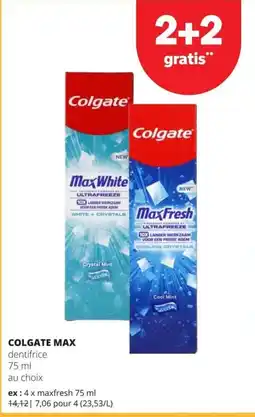Spar Colgate max dentifrice aanbieding