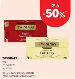 Spar twinings thé 25 sachets aanbieding