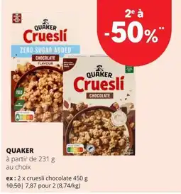 Spar Quaker cruesli aanbieding