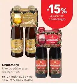 Spar Lindemans kriek ou pêcheresse aanbieding