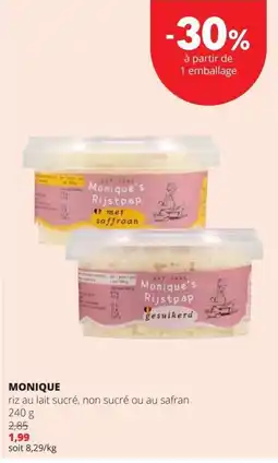 Spar Monique's Rijstpap aanbieding