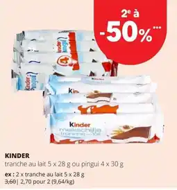 Spar Kinder tranche au lait aanbieding
