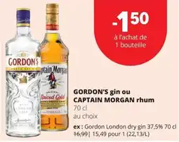 Spar Gordon's gin ou captain morgan rhum aanbieding
