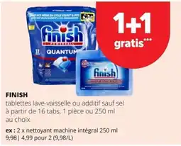 Spar Finish tablettes lave-vaisselle ou additif sauf sel aanbieding