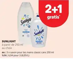 Spar Sunlight savon pour les mains classic care aanbieding