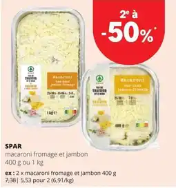 Spar macaroni fromage et jambon aanbieding