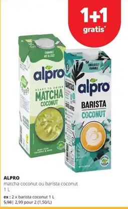 Spar alpro matcha coconut ou barista coconut aanbieding