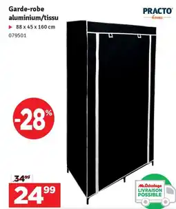 Mr Bricolage Garde-robe aluminium/tissu aanbieding