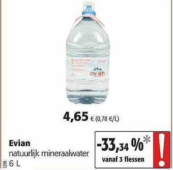 Colruyt Evian Natuurlijk Mineraalwater aanbieding