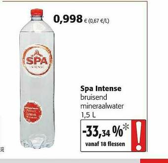 Colruyt Spa Intense Bruisend Mineraalwater aanbieding