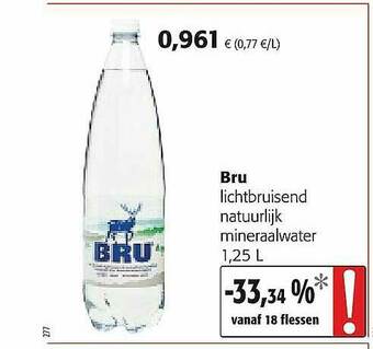 Colruyt Bru Lichtbruisend Natuurlijk Mineraalwater aanbieding
