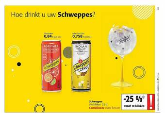 Colruyt Schweppes Blikken aanbieding