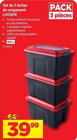 Mr Bricolage Set de 3 boites de rangement locker aanbieding