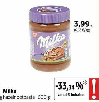 Colruyt Milka Hazelnootpasta aanbieding
