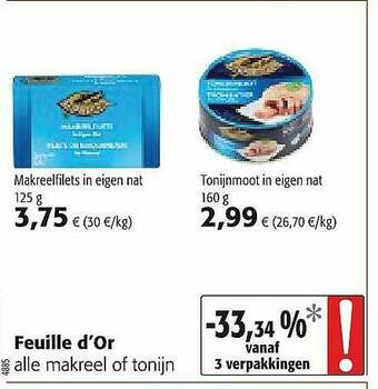 Colruyt Feuille D Or Makreel Of Tonijn aanbieding