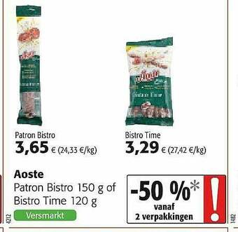 Colruyt Aoste Patron Bistro Of Bistro Time aanbieding