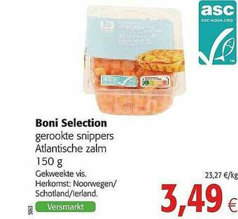 Colruyt Boni Selection Gerookte Snippers Atlantische Zalm aanbieding