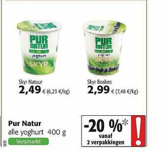 Colruyt Pur Natur Yoghurt aanbieding