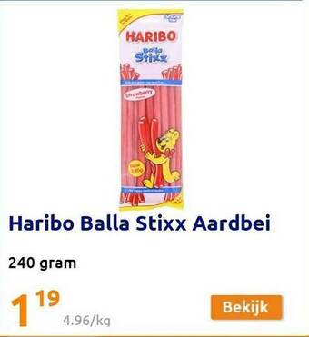 Action Haribo Balla Stixx Aardbei aanbieding