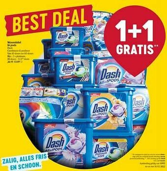 Delhaize Wasmiddel in pods dash platinum aanbieding